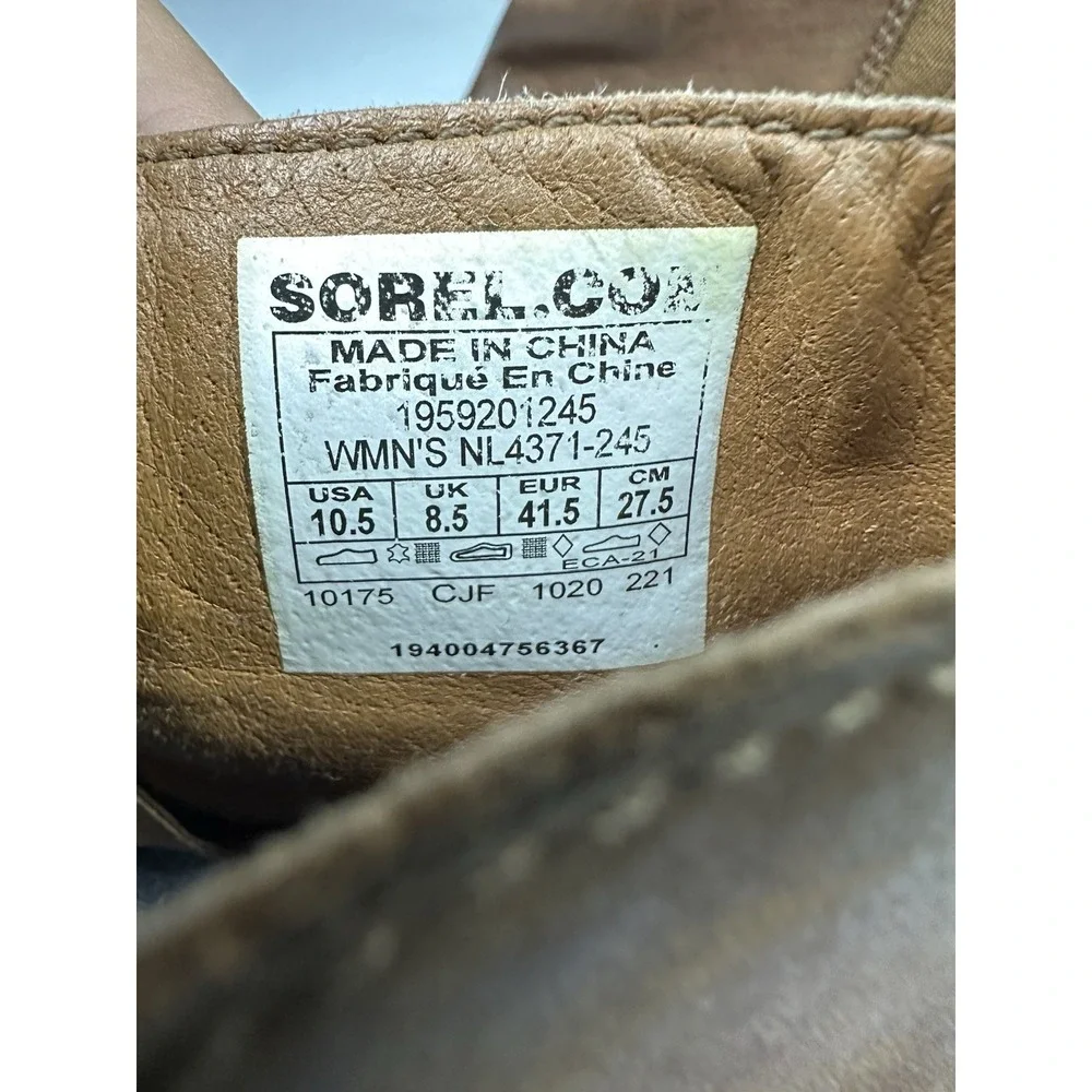 Sorel Joan Arctic Wedge III Chelsea Boots Women's 10.5 Brown Leather Round Toe
